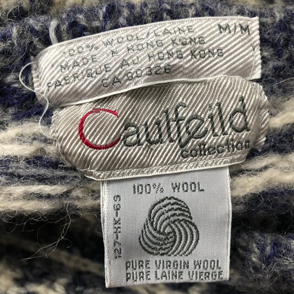 Stunning Vintage 100% Wool Knit Oversized Houndstooth Plaid Crew Sweater Preppy - Picture 5 of 10